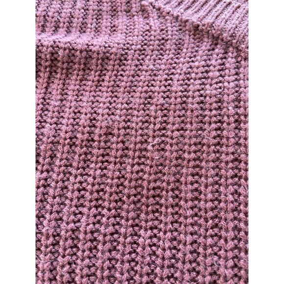 Dreamers Chunky Oversized V-Neck Pullover Sweater Dark Mauve Size Large - Picture 12 of 12